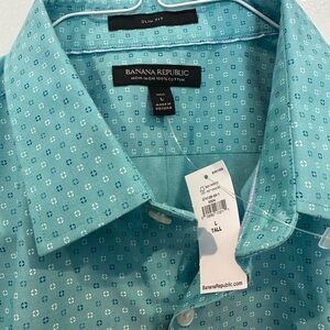 Banana Republic Teal Casual Button Down Shirt